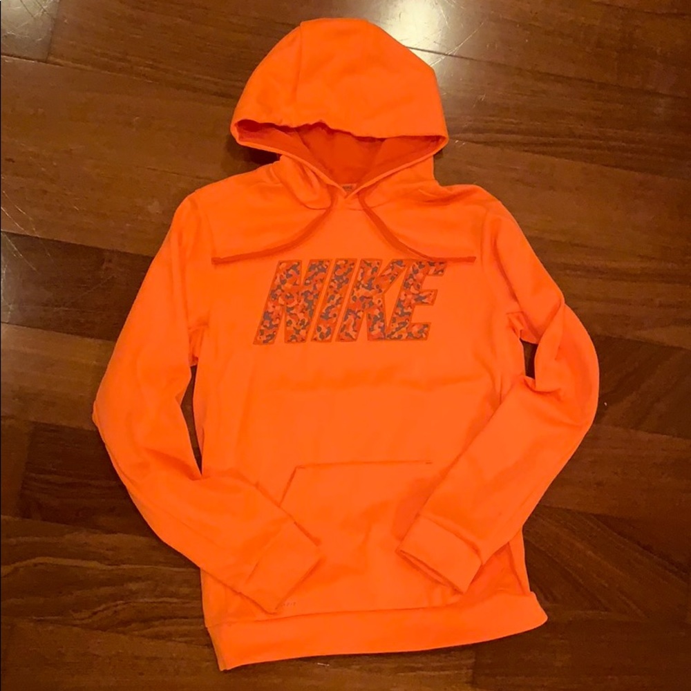 orange nike sports hoodie